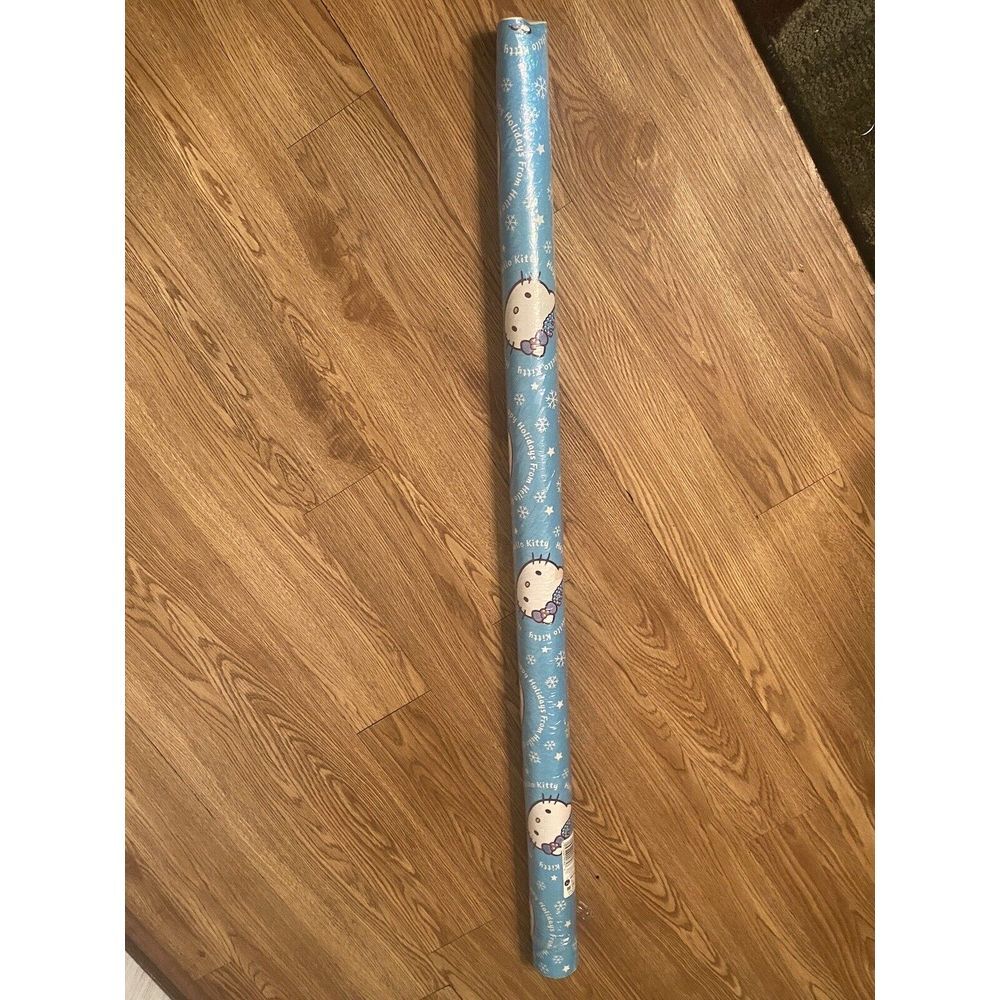 Hello Kitty Gift Wrap Blue Holiday VTG‎ New Sealed Sanrio